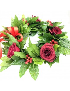 Corona Alloro rose rosse