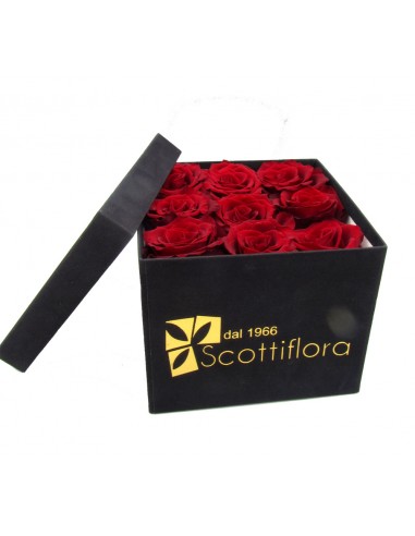 Flower Box con 9 Rose Rosse