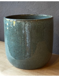 Vaso Ceramica Verde Petrolio Pine H27 D29
