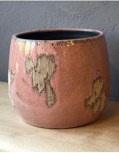 Vaso Ceramica Rosa Anticato Ascott H24 D28