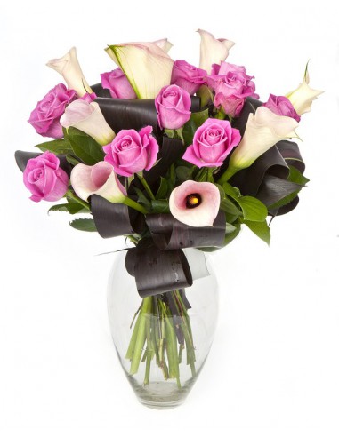 Bouquet di Calle e Rose Rosa