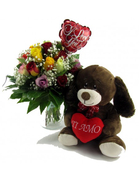 Rose & Peluche, Mazzo di Rose e Peluche
